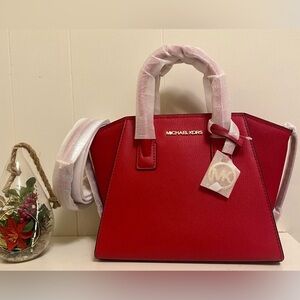 Michael Kors Avril Red Satchel
